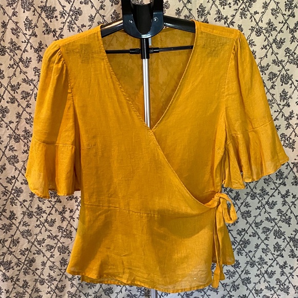 Old Navy Tops - Cotton/Linen Old Navy Wrap Blouse
